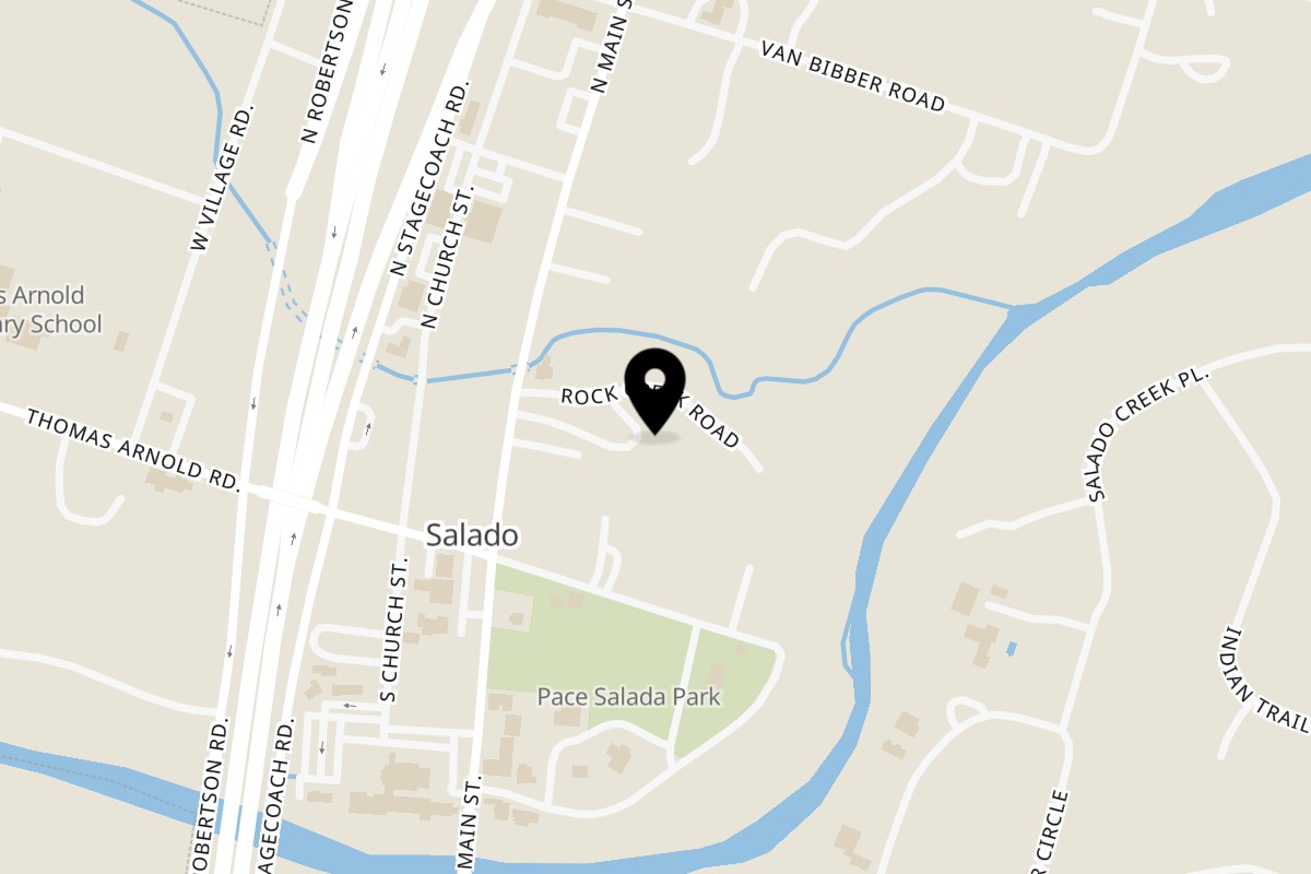 Map showing the location of The Barton House of Salado on 101 North Main Street in Salado